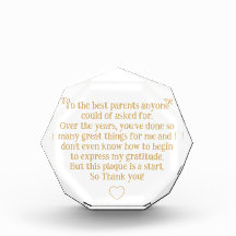 Wedding Best Parents Thank You Gratitude Keepsake