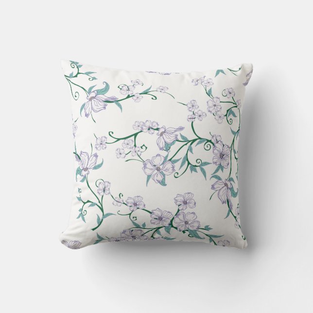 Wedding bestseller green  floral background design throw pillow (Front)