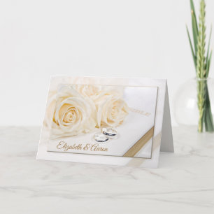 Wedding Bible and Roses with Names Card