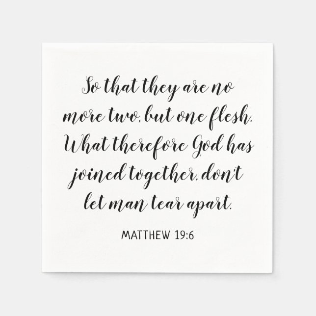 Wedding Bible Verse Matthew 19:6 Napkins (Front)