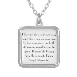wedding bible verse Song of Solomon 8:6 Silver Plated Necklace