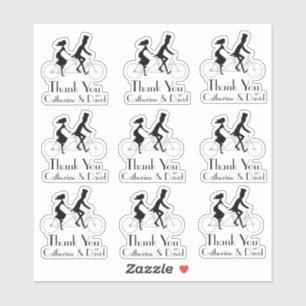 Wedding Bicycle Thank You Set Sticker