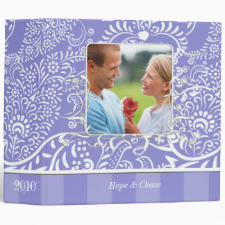 Wedding Binder Blue Paisley Engagement Photo