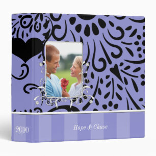 Wedding Binder Blue Paisley Engagement Photo