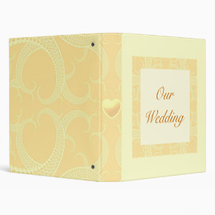 Wedding Binder - Cream Ivory Gold Pattern