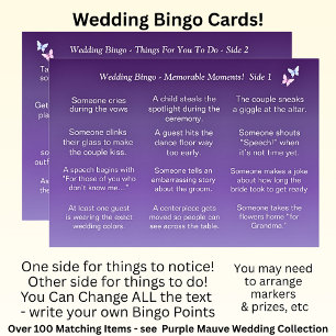 Wedding BINGO!  Game for Guests Card