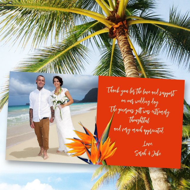 Wedding Bird of Paradise Budget Photo Thank Cards (Creator Uploaded)