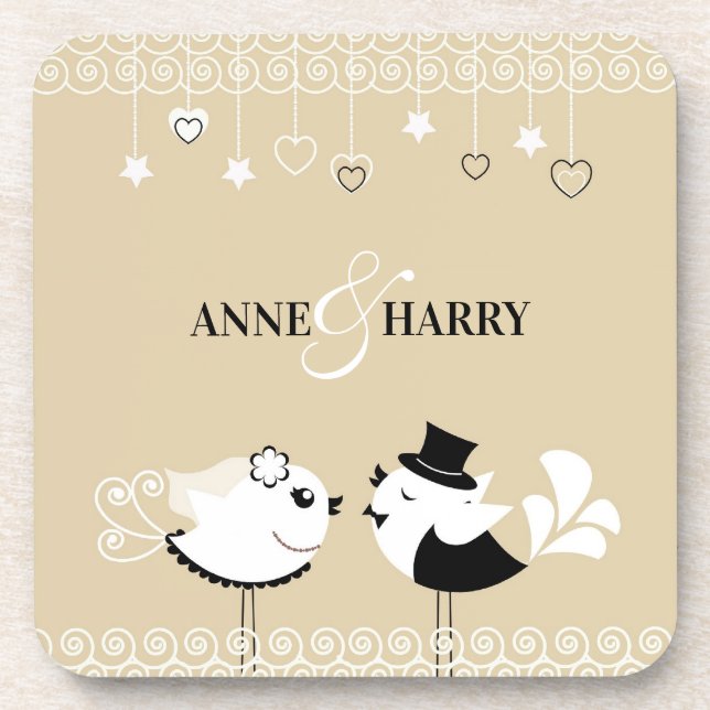 Wedding Birds Coasters (set of 4) (Front)