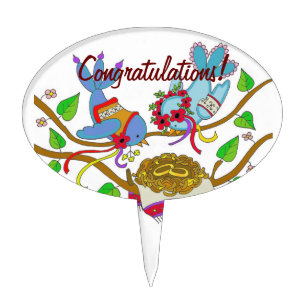 Wedding Birds Ukrainian Folk Art Cake Topper