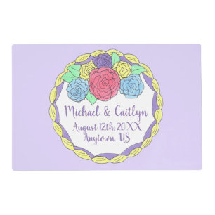 Wedding Birthday Bridal Shower Floral Round Cake Placemat