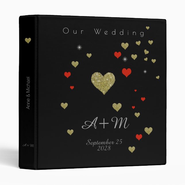 wedding black 3 ring binder (Front/Spine)