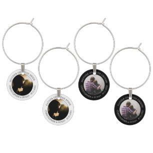 Wedding Black and White Custom Photo Wine Charm