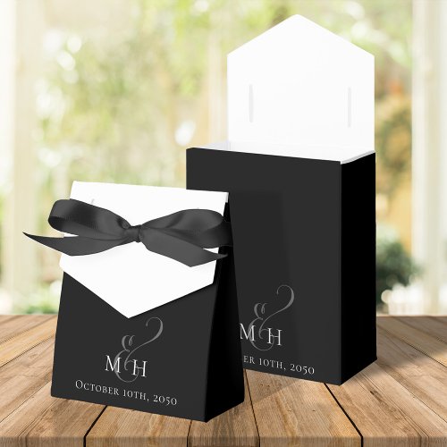 Wedding Black and White Script Typography Candy Favor Boxes
