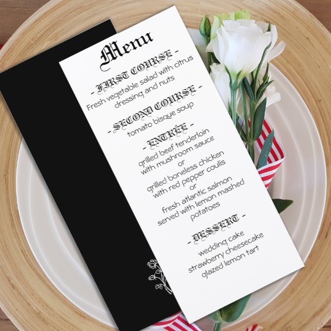 Wedding black dress Gothic elegant typography menu (Creator Uploaded)