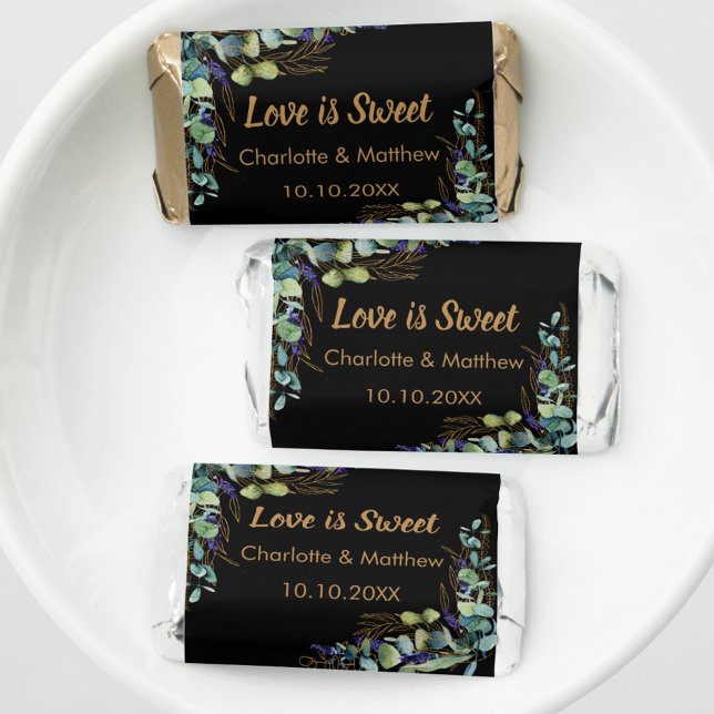 Wedding black eucalyptus greenery Love is Sweet Hershey's Miniatures (Creator Uploaded)