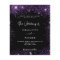 Wedding black purple glitter budget invitation