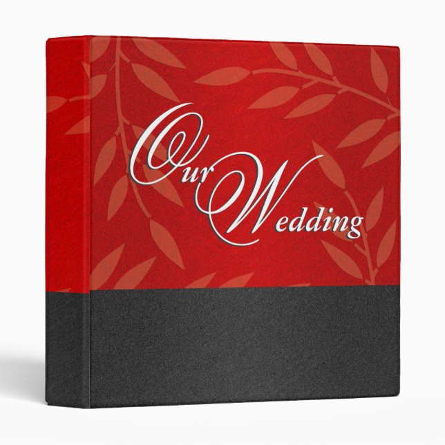 Wedding black red 3 ring binder (Front/Spine)
