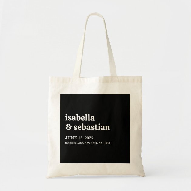 Wedding Black Retro Font Tote Bag