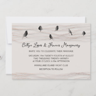 Wedding Black Rose Powder Delicate Foto Cottage Invitation