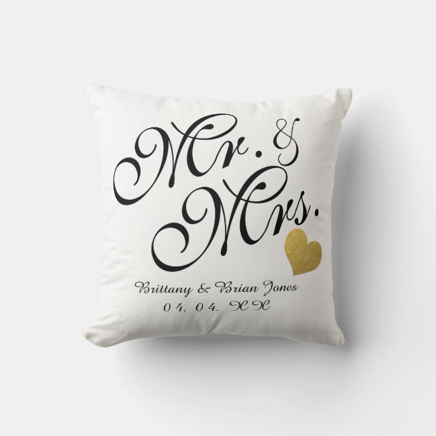 Bride/Groom. Rose Gold Initials/Letters Personalised Wedding Gift Cushion 