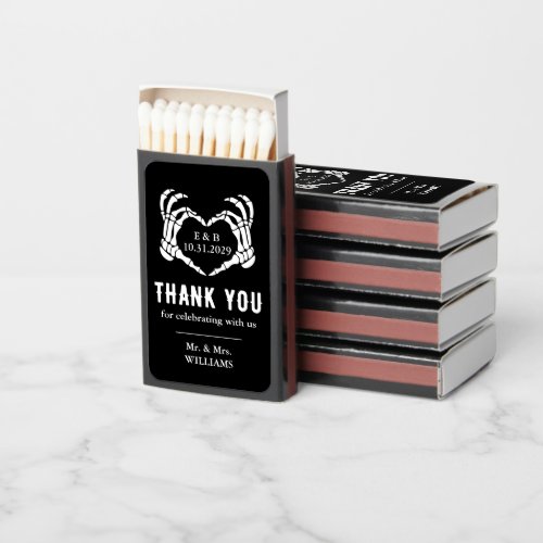 Wedding Black Skeleton Til Death Thank You Matchboxes