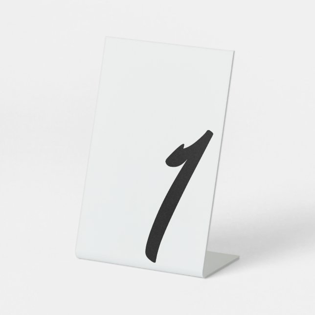 Wedding Black Table Number 1 Pedestal Sign (Front)
