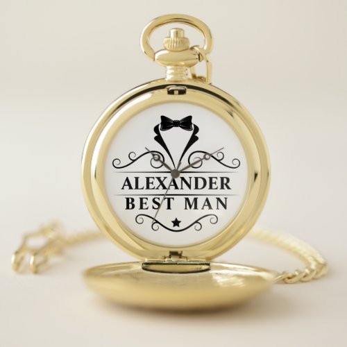 Wedding Black Tie Best Man Pocket Watch