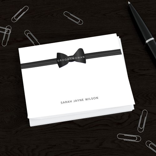Wedding Black Tie Groomswoman Name Bridal Party Post_it Notes