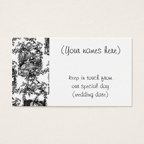 Wedding black toile- address cards business cards