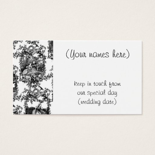 Customizable Wedding black toile- address cards business cards