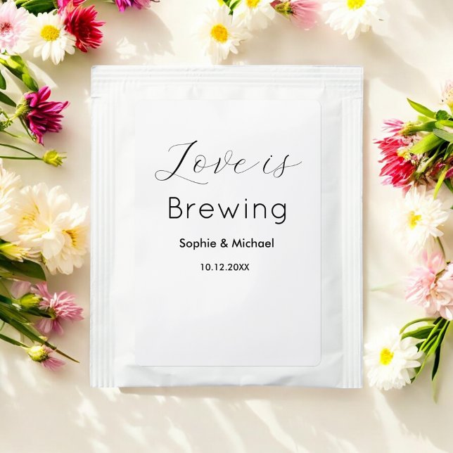 Wedding Black White Bridal Shower Tea Bag Drink Mix (Creator Uploaded)