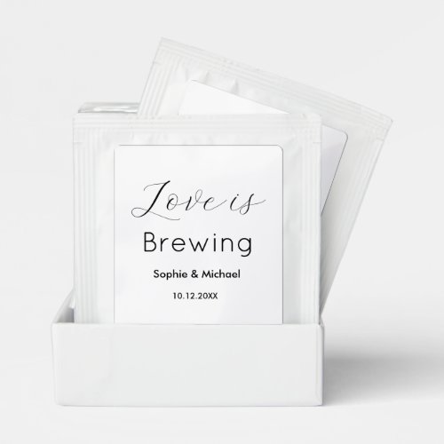 Wedding Black White Bridal Shower Tea Bag Drink Mix