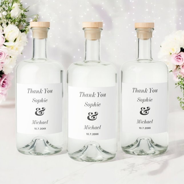 Wedding Black White Classic  Liquor Bottle Label (Creator Uploaded)