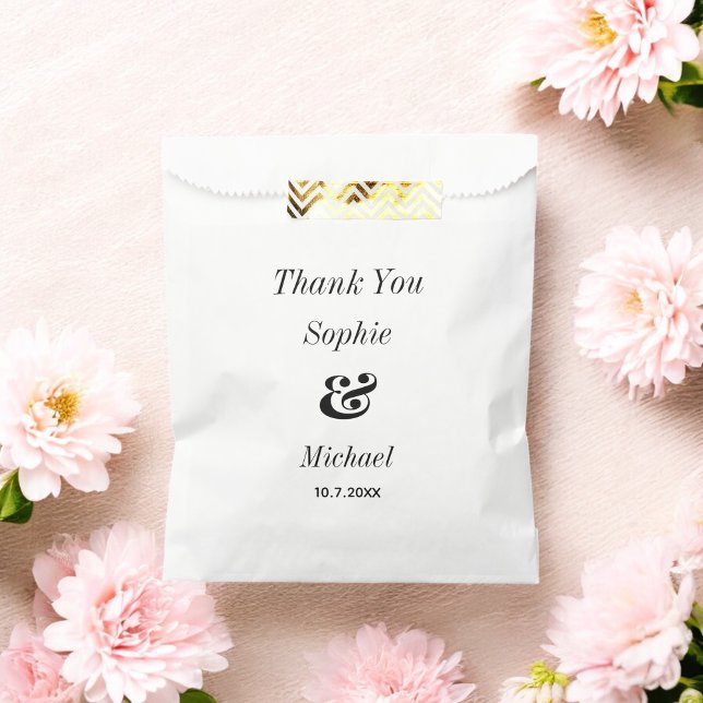 Wedding Black White Minimalist Favor Bag (Creator Uploaded)