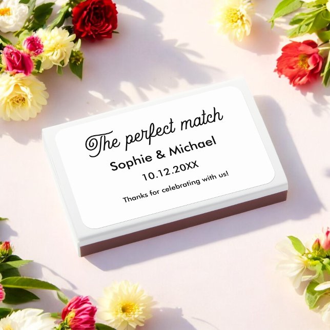 Wedding Black White Minimalist Favors  Matchboxes (Creator Uploaded)