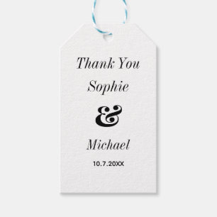Wedding Black White Minimalist Gift Tags
