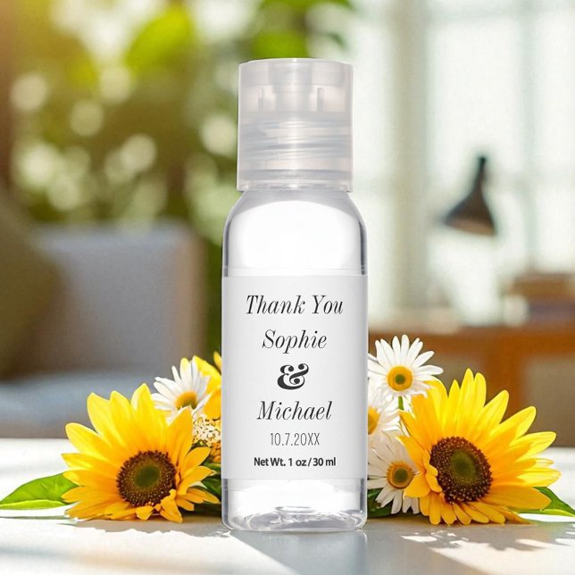 Wedding Black White Monogram  Hand Sanitizer (Creator Uploaded)