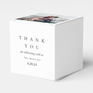 Wedding Black White Personalized Photo Thank You Favor Boxes