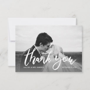 Wedding Black & White Photo Modern 2B Thank You Card