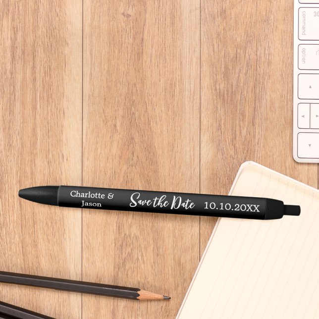 Wedding black white Save the Date Pen (Creator Uploaded)