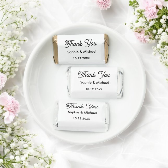 Wedding Black White Thank You Minimal Hershey's Miniatures (Creator Uploaded)