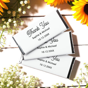 Wedding Black White Thank You Minimalist Hershey Bar Favors