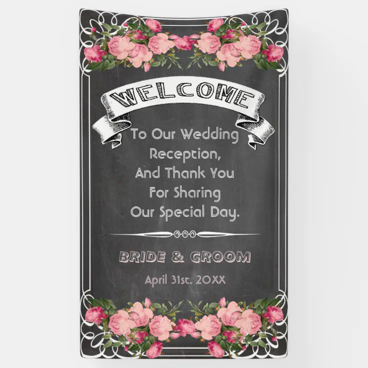wedding blackboard banner,chalkboard wedding sign Zazzle