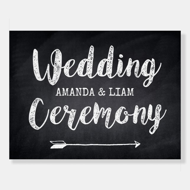 Wedding blackboard style arrow sign (Back)
