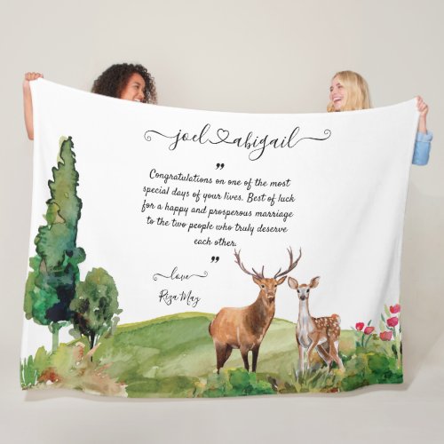 Wedding Blanket with Personal Message 