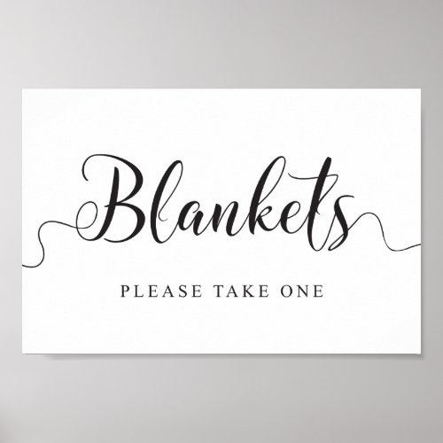 Wedding Blankets Sign Please take a Blanket Poster