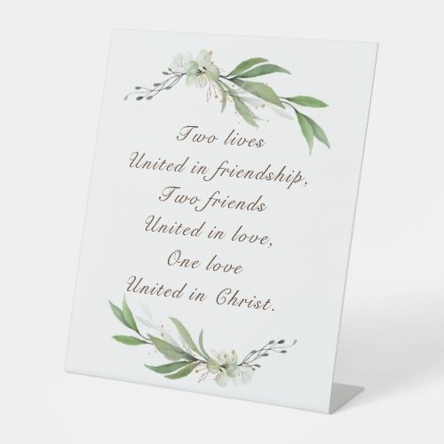 Wedding Blessing One love United in Christ Pedestal Sign