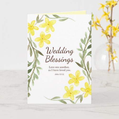 Wedding Blessings Bible Verse John 15 Religious Card