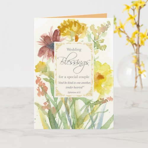 Wedding Blessings Congratulations Ephesians Bible Card