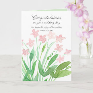 Wedding Blessings Congratulations Genesis Bible Card